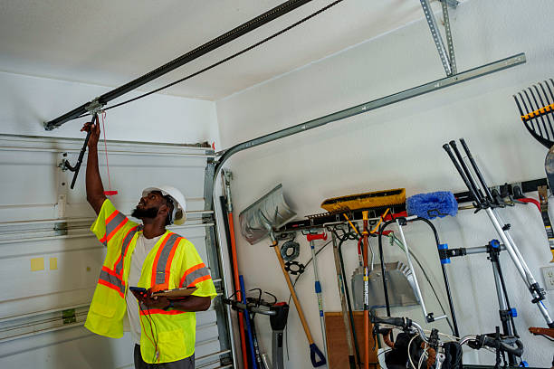 Professional Garage Door Panel Replacement technician working in Sugar Land, TX